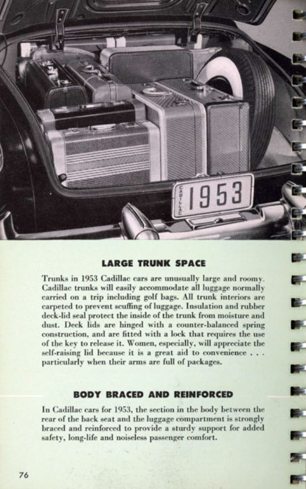 1953 Cadillac Salesmans Data Book Page 14
